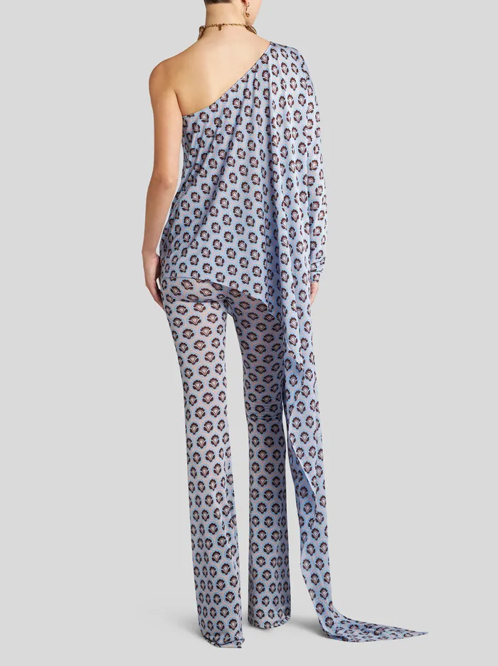 Women Etro Tops OneShoulder Top In Lightweight Jersey Light Blue Women Etro Tops OneShoulder Top In Lightweight Jersey Light Blue
