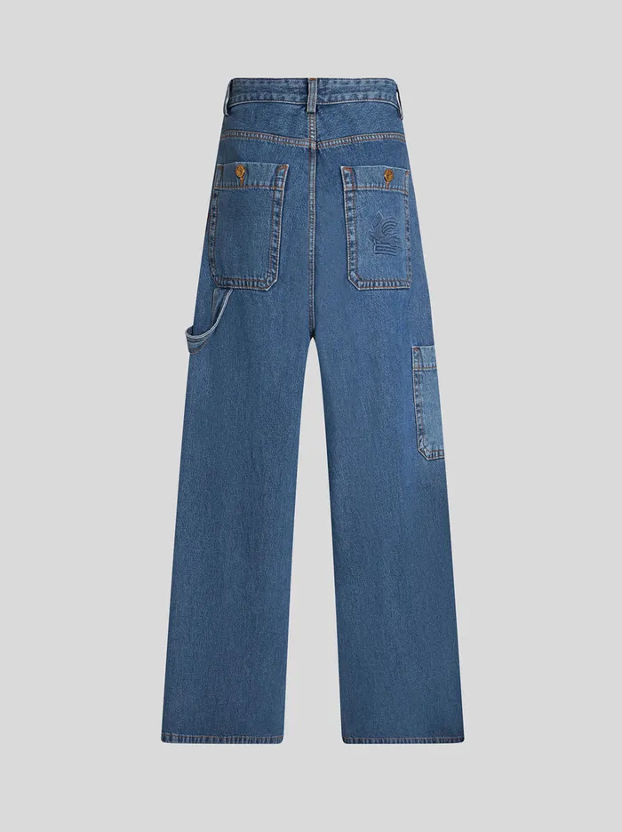 Women Etro Trousers WideLeg Denim Jeans Light Blue Women Etro Trousers WideLeg Denim Jeans Light Blue