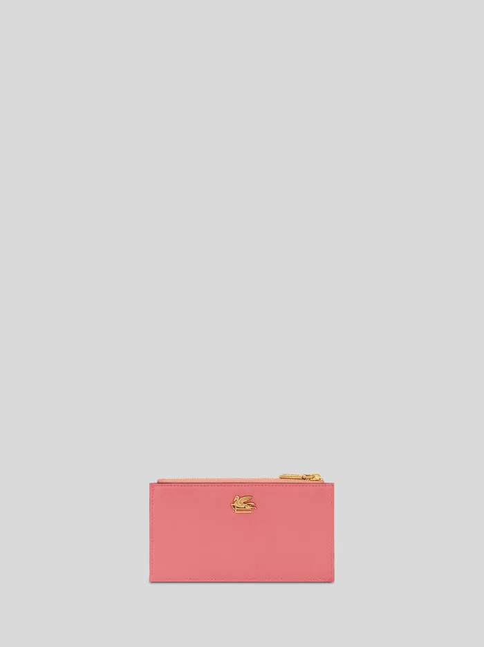 Women Etro Wallets And Credit Card Holder Leather Card Holder With Pegaso Red