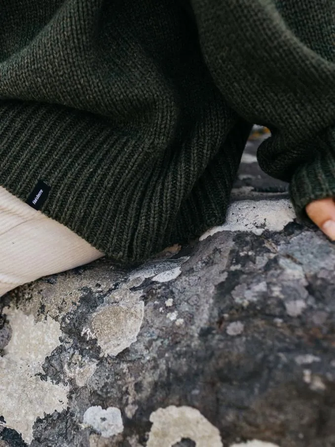 Women Eyre Roll Neck Knit Jumper Olive Finisterre Knitwear