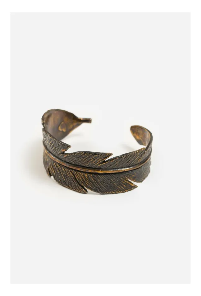 Women Feather Cuff Bracelet Brass Johnny Was Jewelry