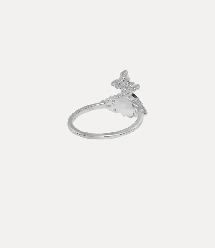 Women Feodora Ring Platinumlightblueczcrystaldarkgreypearl Vivienne Westwood Rings Women Feodora Ring Platinumlightblueczcrystaldarkgreypearl Vivienne Westwood Rings