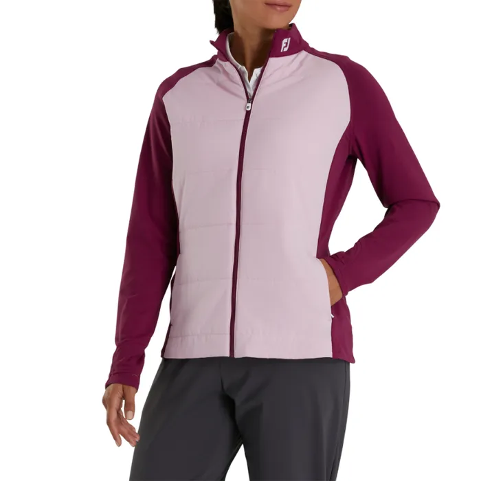 Women FootJoy Outer Layers Hybrid Jacket 8211 FJ Tour Logo Fig Pink