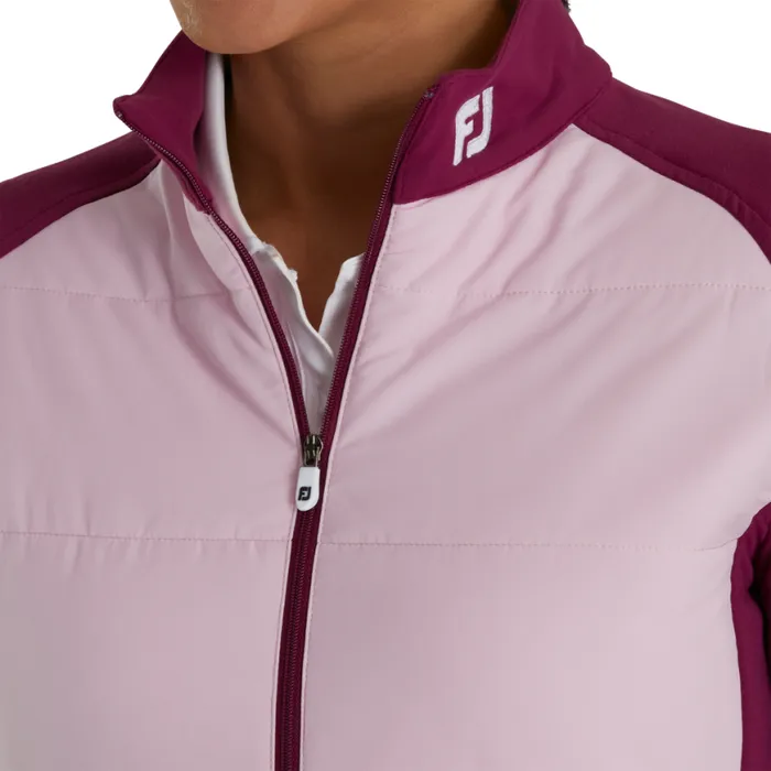 Women FootJoy Outer Layers Hybrid Jacket 8211 FJ Tour Logo Fig Pink Women FootJoy Outer Layers Hybrid Jacket 8211 FJ Tour Logo Fig Pink