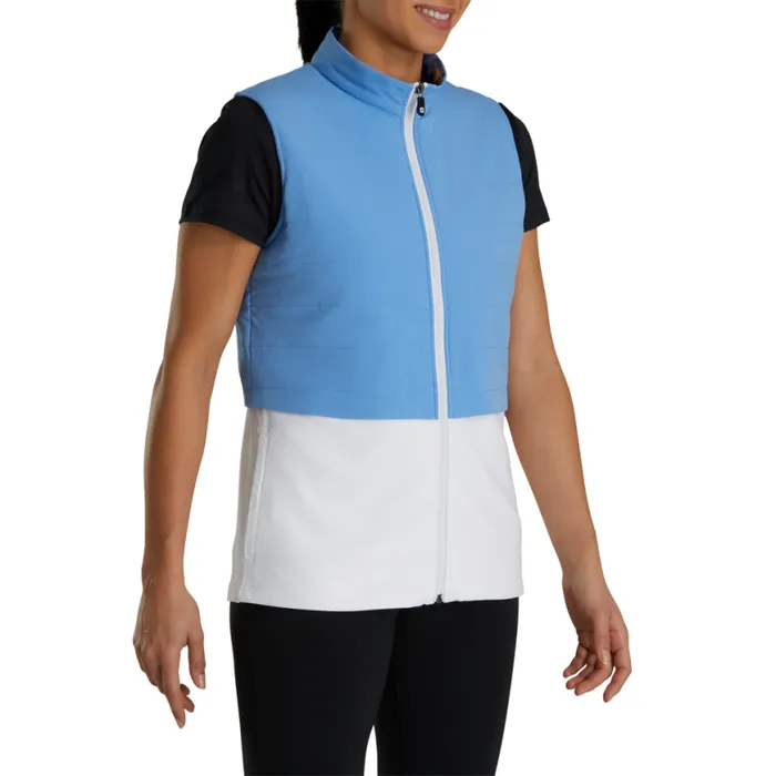 Women FootJoy Outer Layers Layered Insulated Vest Light Blue White