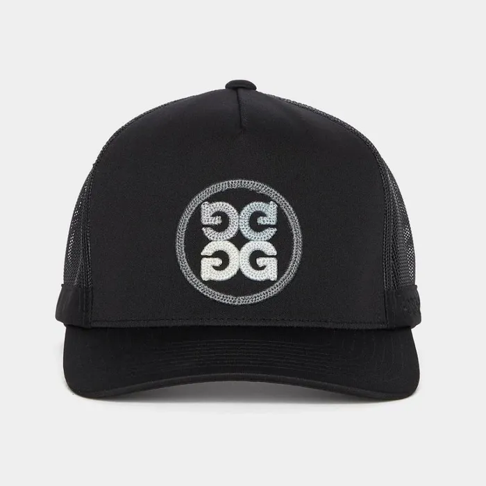 Women GFORE Black Circle G039s Interlock Knit Trucker Golf Hats Women GFORE Black Circle G039s Interlock Knit Trucker Golf Hats