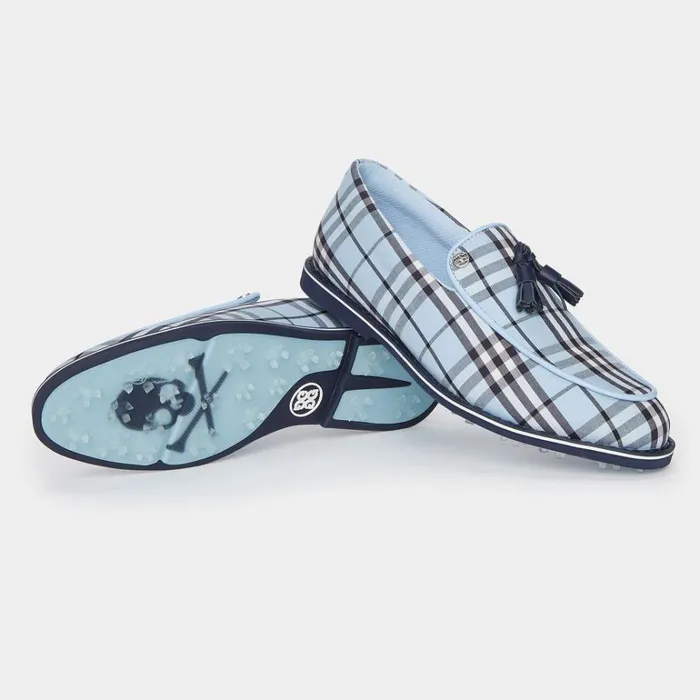 Women GFORE Blue Plaid Tassel Brogue Cruiser Gallivanter Golf Shoes