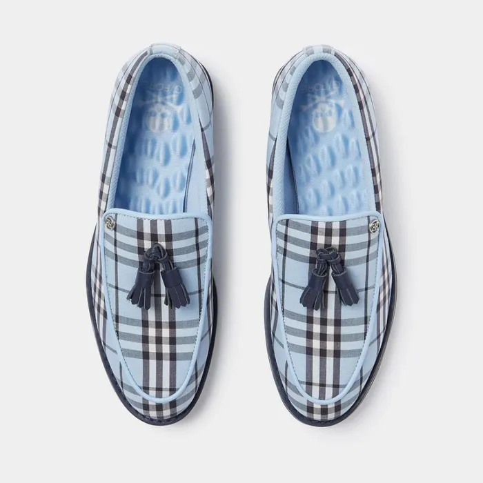 Women GFORE Blue Plaid Tassel Brogue Cruiser Gallivanter Golf Shoes