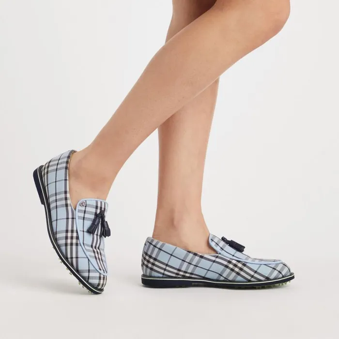 Women GFORE Blue Plaid Tassel Brogue Cruiser Gallivanter Golf Shoes