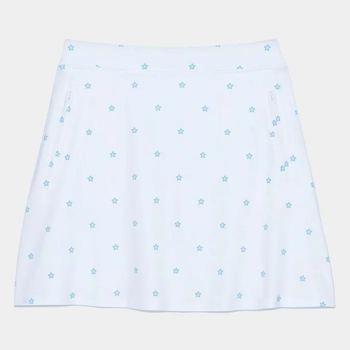 Women GFORE White Mini Stars Tech Jersey ALine Skort Golf Skirts
