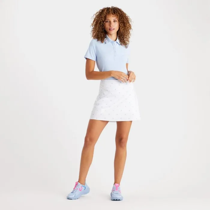Women GFORE White Mini Stars Tech Jersey ALine Skort Golf Skirts