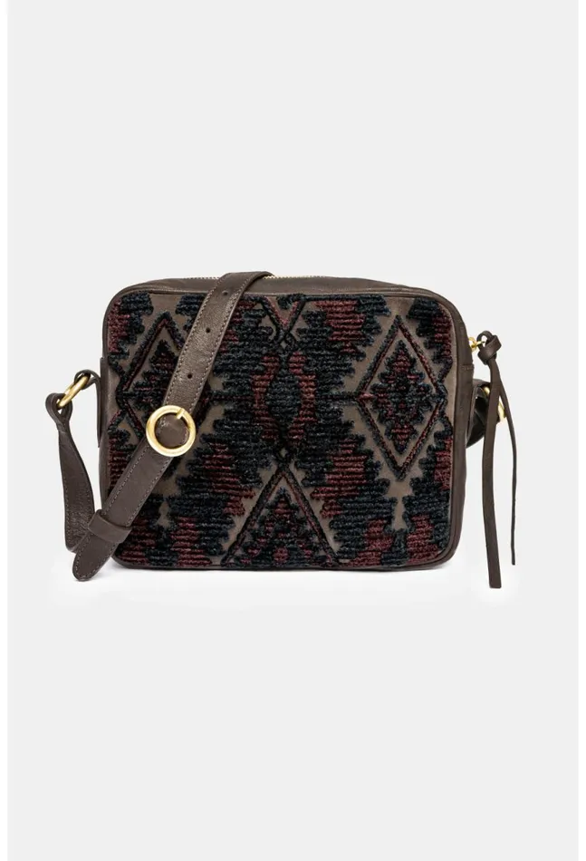 Women Gia Jaquard Crossbody Espresso Johnny Was Handbags