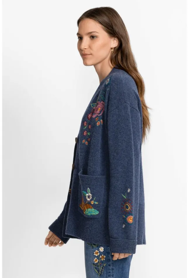 Women Griffin Cardigan Blue Johnny Was Tops