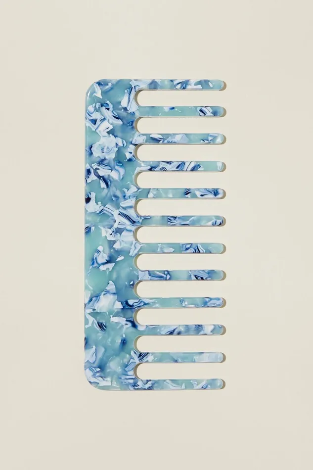 Women Hair Accessories Cotton On Wavy Hair Comb Blue Marble