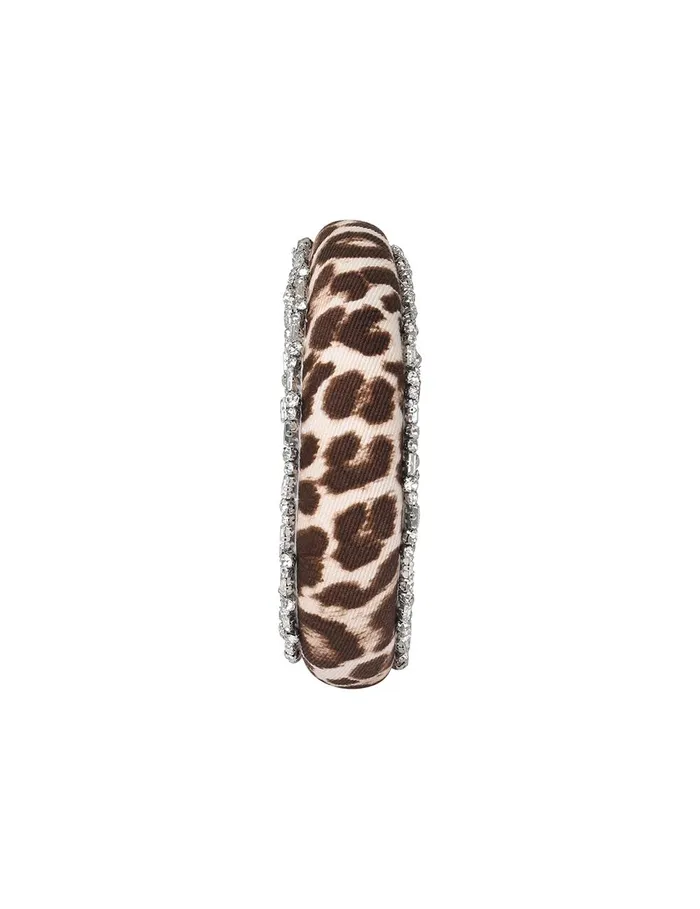 Women Hair Accessories Zimmermann Linen Rhinestone Headband Chocolate Leopard