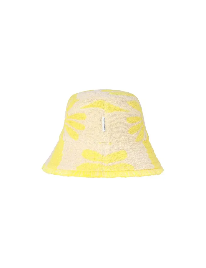 Women Hats Zimmermann Jacquard Towel Bucket Hat Yellowcream