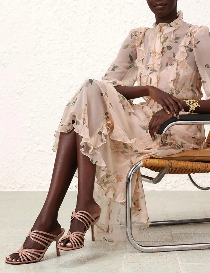 Women Heels Zimmermann Aura Mule Sandal 85 Peach