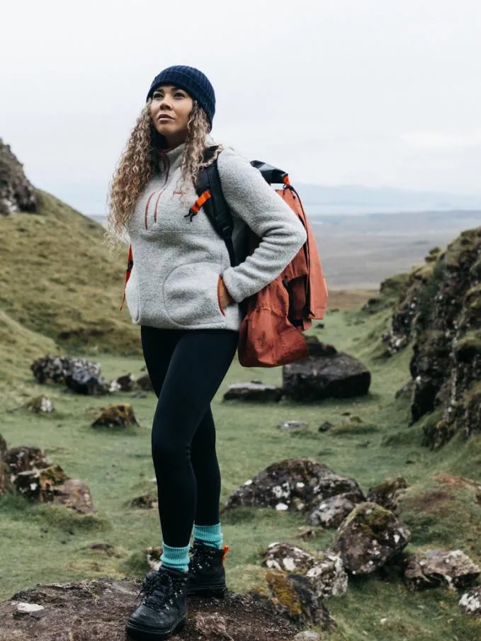 Women Hegen 14 Zip Wool Fleece Dove Grey Finisterre Fleece