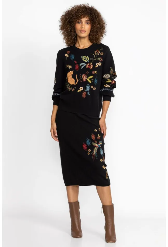 Women Isabella Sweater Skirt Black Johnny Was Bottoms