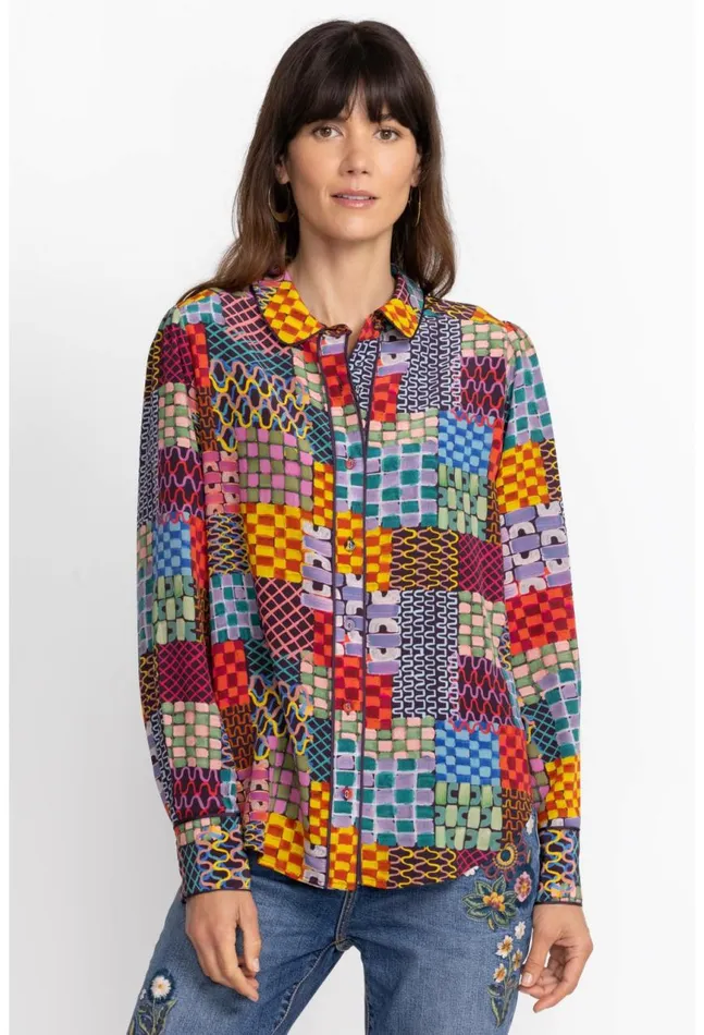 Women Isadora Waves Silk Blouse Isadora Waves Johnny Was Tops