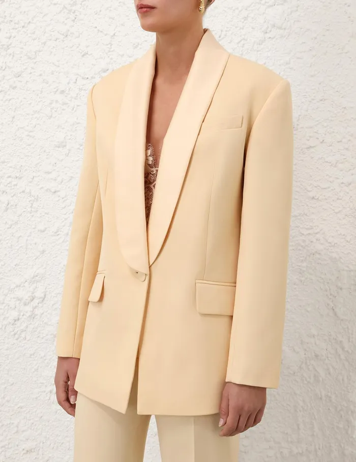 Women Jackets and Coats Zimmermann Illustration Shawl Tux Jacket Tea