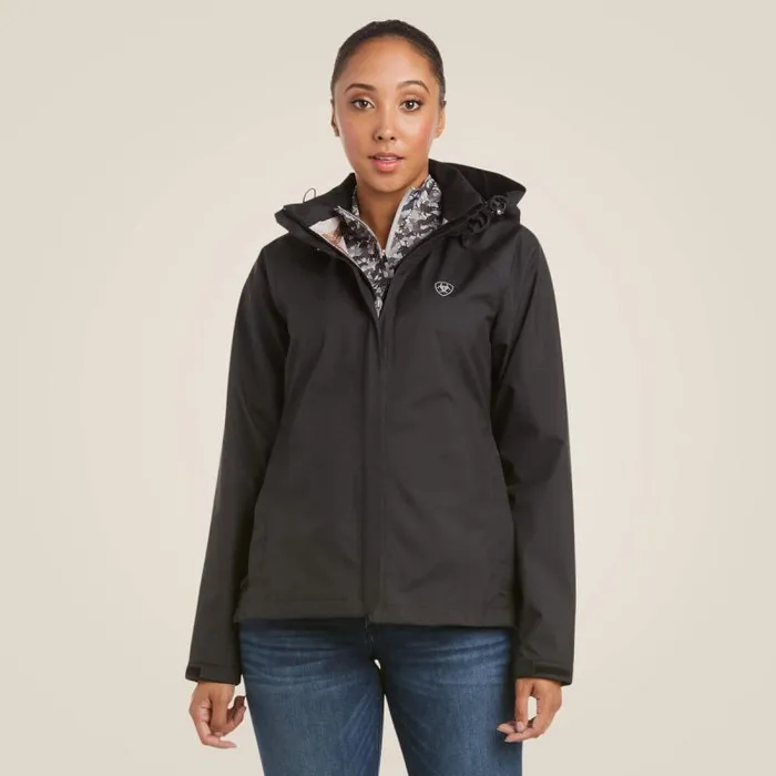 Women Jackets and Vests Ariat Packable Waterproof Jacket Black