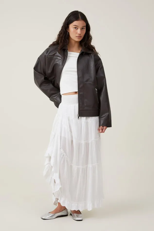 Women Jackets Cotton On Leo Faux Leather Jacket Brown