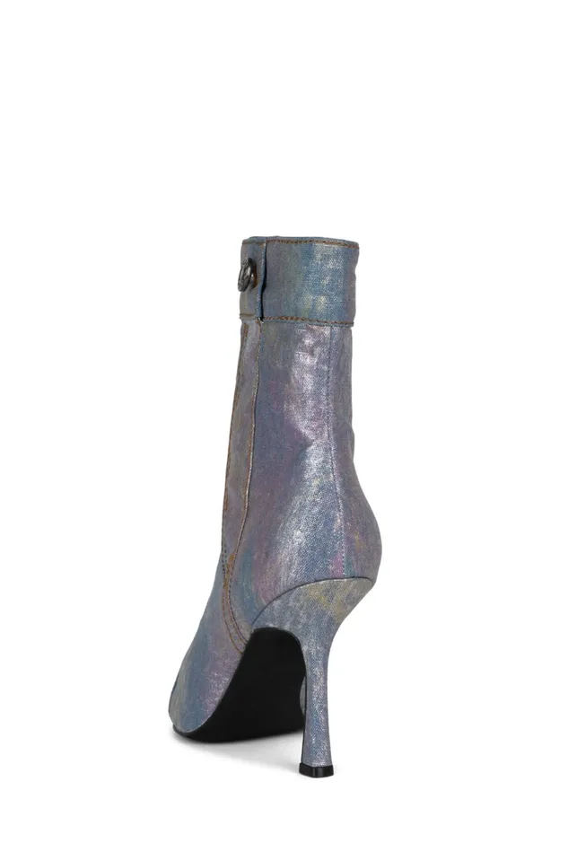 Women Jeffrey Campbell Ankle To Mid FINITELY Blue Denim Yellow Multi
