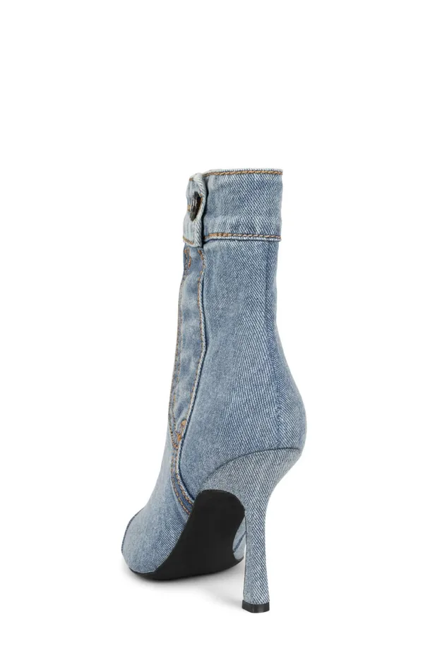 Women Jeffrey Campbell Ankle To Mid FINITELY Blue Denim Yellow Multi