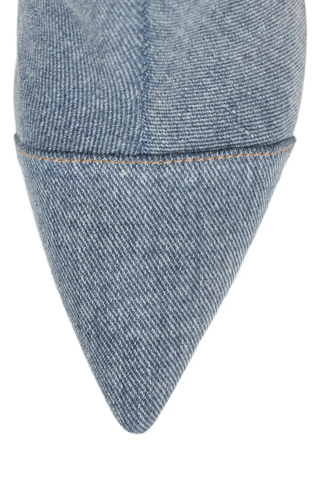 Women Jeffrey Campbell Ankle To Mid FINITELY Blue Denim Yellow Multi