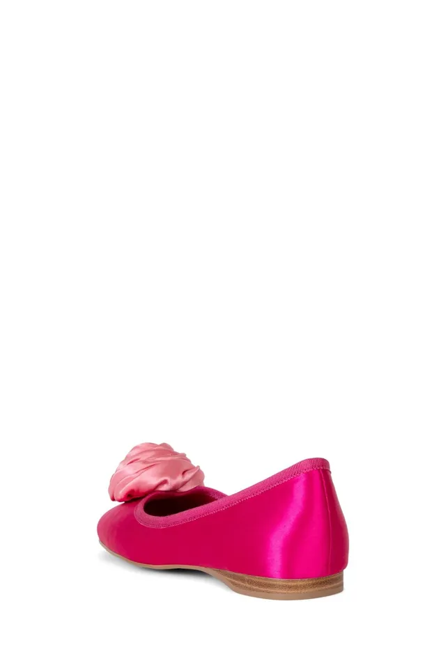 Women Jeffrey Campbell Ballet Flats ROSETTA Pink Satin Combo
