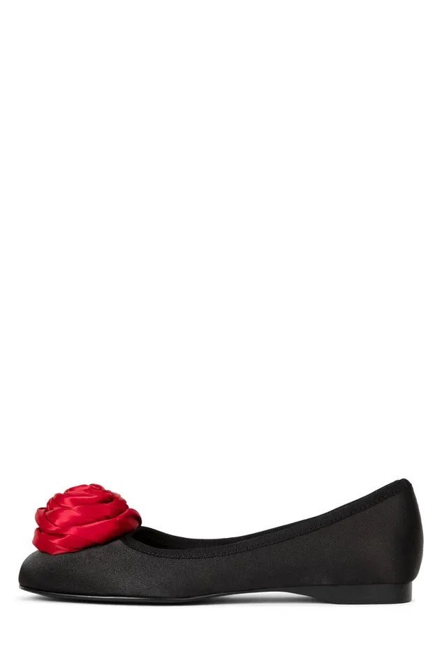 Women Jeffrey Campbell Ballet Flats ROSETTA Pink Satin Combo