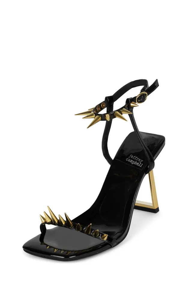 Women Jeffrey Campbell Heel SHARPENUP Red Patent Gold