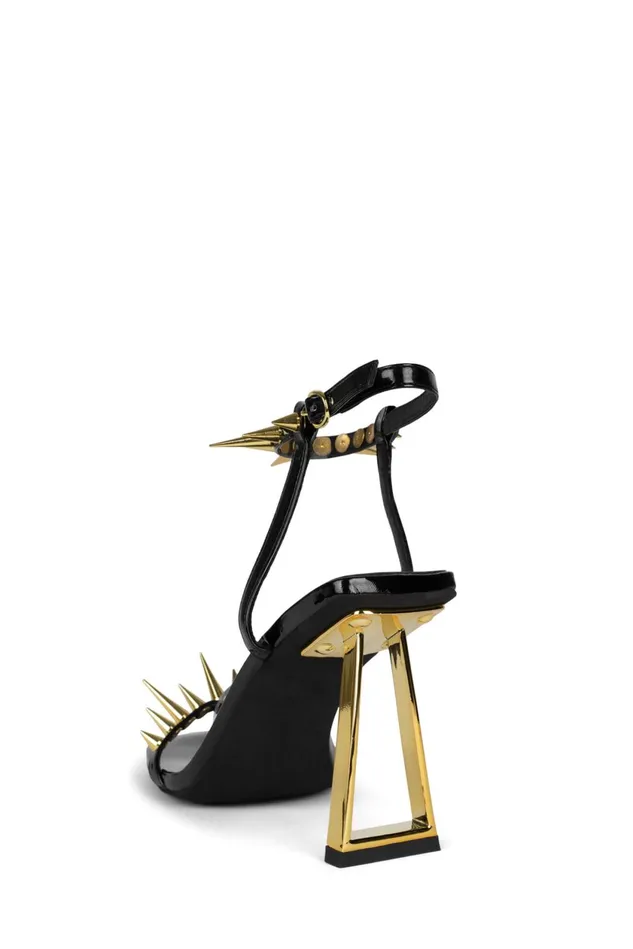 Women Jeffrey Campbell Heel SHARPENUP Red Patent Gold