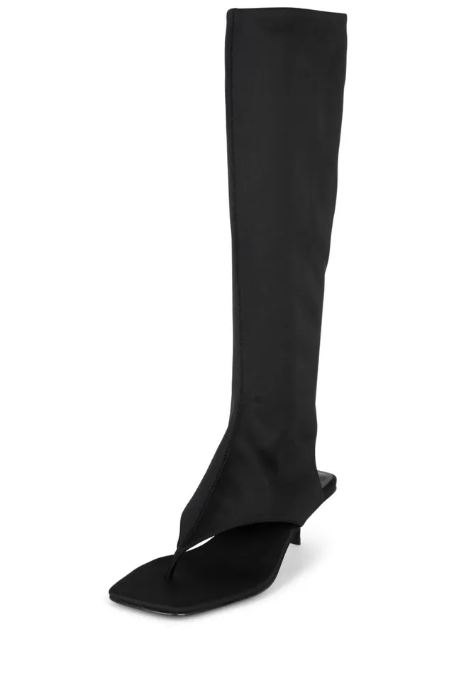 Women Jeffrey Campbell Knee To Thigh CONFIDENCE Black Neoprene