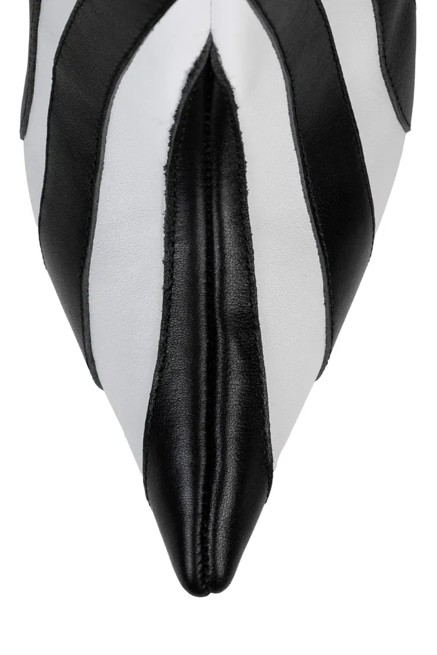 Women Jeffrey Campbell Knee To Thigh UNTAMED Black White Zebra