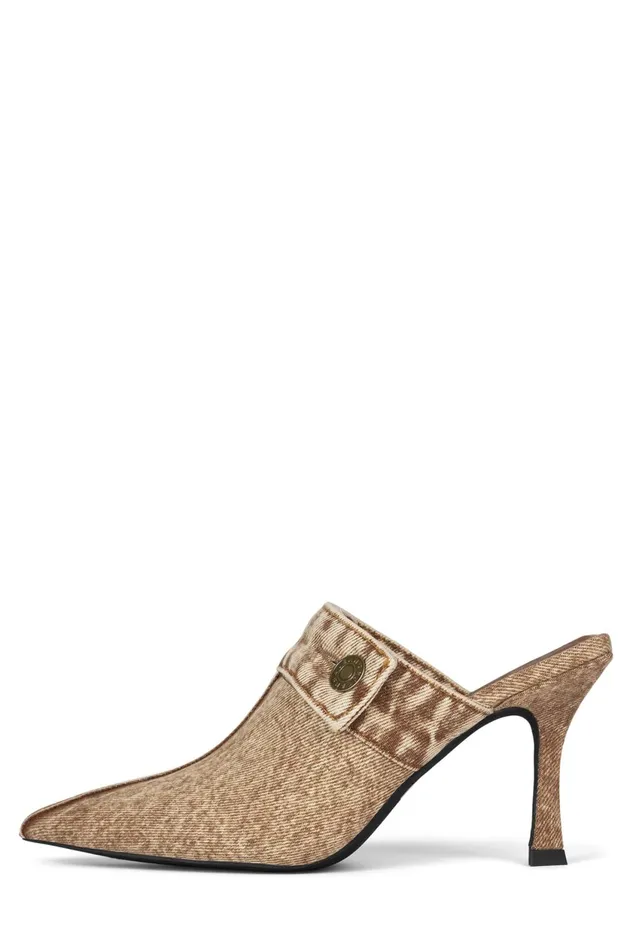 Women Jeffrey Campbell Mule GENES Tan Denim