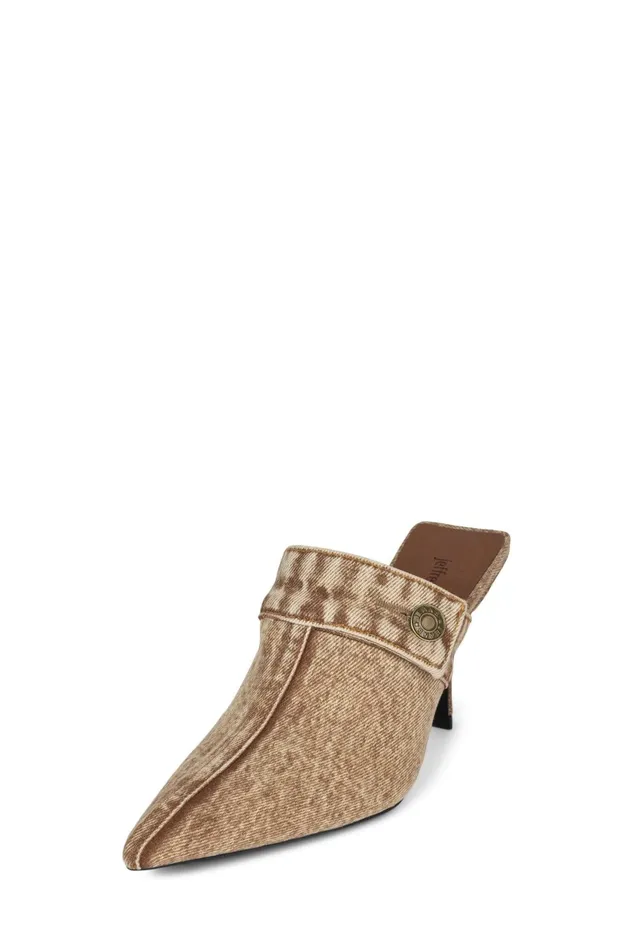 Women Jeffrey Campbell Mule GENES Tan Denim