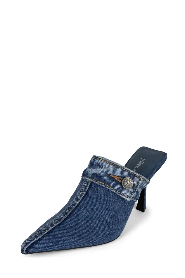 Women Jeffrey Campbell Mule GENES Tan Denim