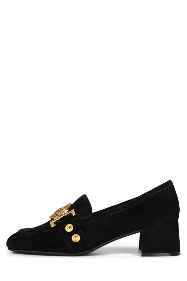 Women Jeffrey Campbell Pump LIONETTE Black Suede Gold