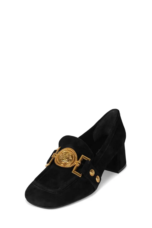 Women Jeffrey Campbell Pump LIONETTE Black Suede Gold