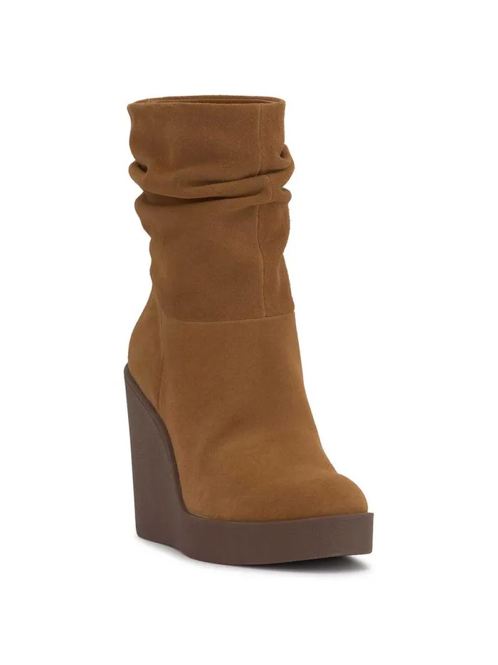 Women Jessica Simpson Boots and Booties Mynette Slouch Wedge Bootie In Tuscan Tan