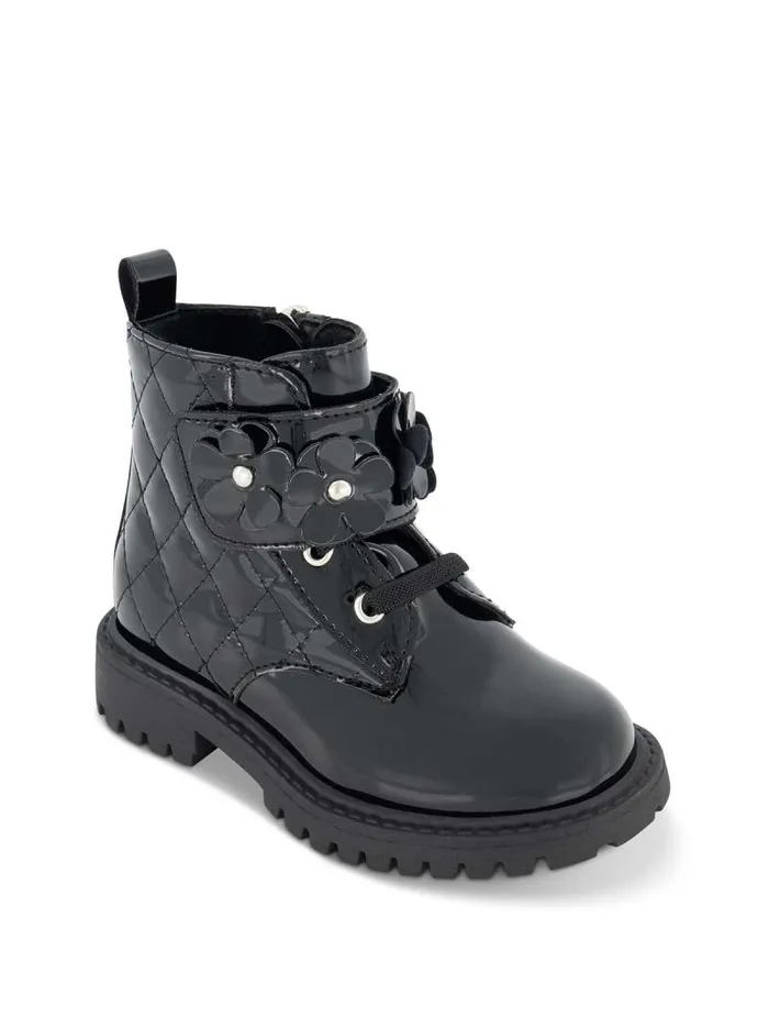 Women Jessica Simpson Boots and Booties Toddler Daria Flower Moto Boot In Black
