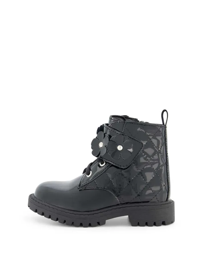 Women Jessica Simpson Boots and Booties Toddler Daria Flower Moto Boot In Black