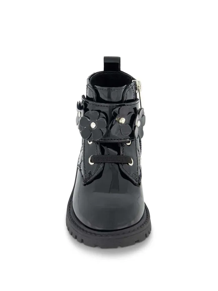 Women Jessica Simpson Boots and Booties Toddler Daria Flower Moto Boot In Black