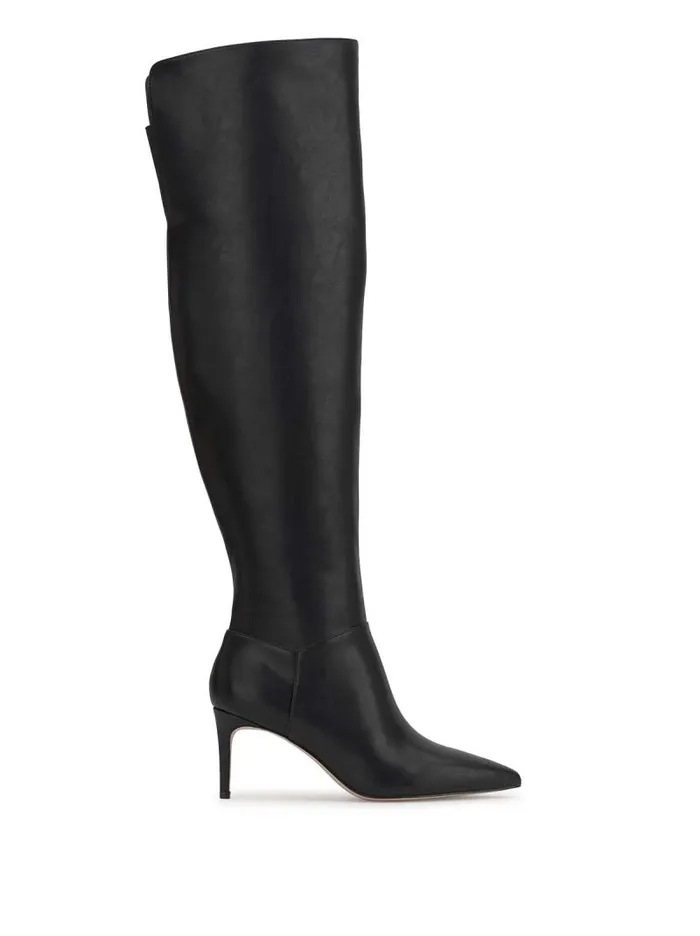 Women Jessica Simpson Boots and Booties Verity Stiletto Boot In Black Leather Women Jessica Simpson Boots and Booties Verity Stiletto Boot In Black Leather