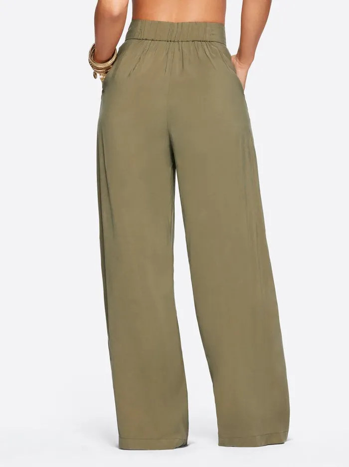 Women Jessica Simpson Bottoms Melba Wide Leg Trouser In Olive Night