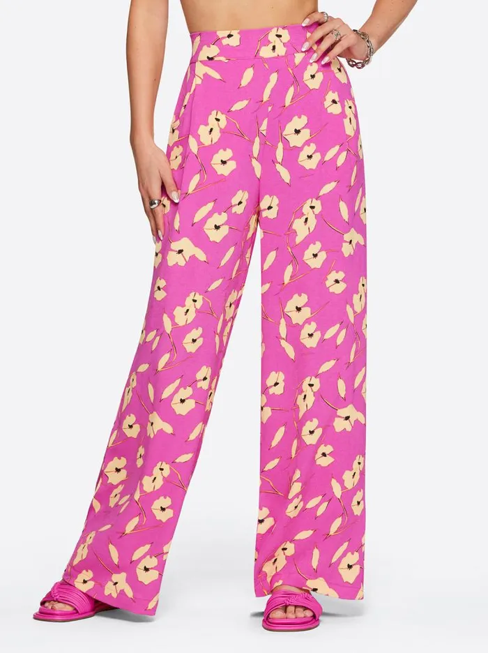 Women Jessica Simpson Bottoms Winnie Wide Leg Pants In Withering Petals
