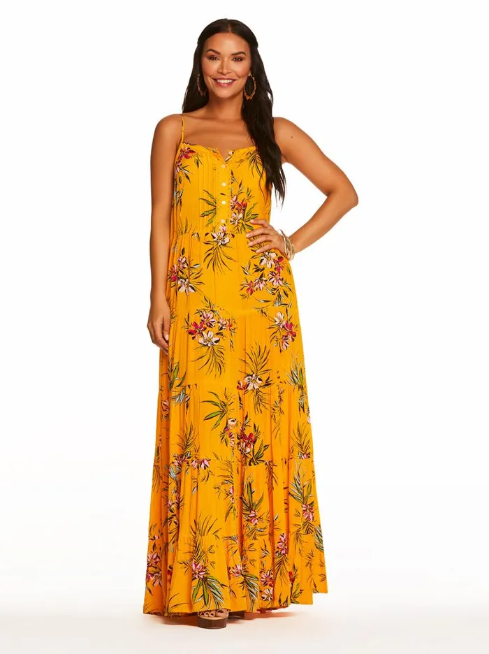 Women Jessica Simpson Dresses Alanis Tier Dress In Tropical Oasis