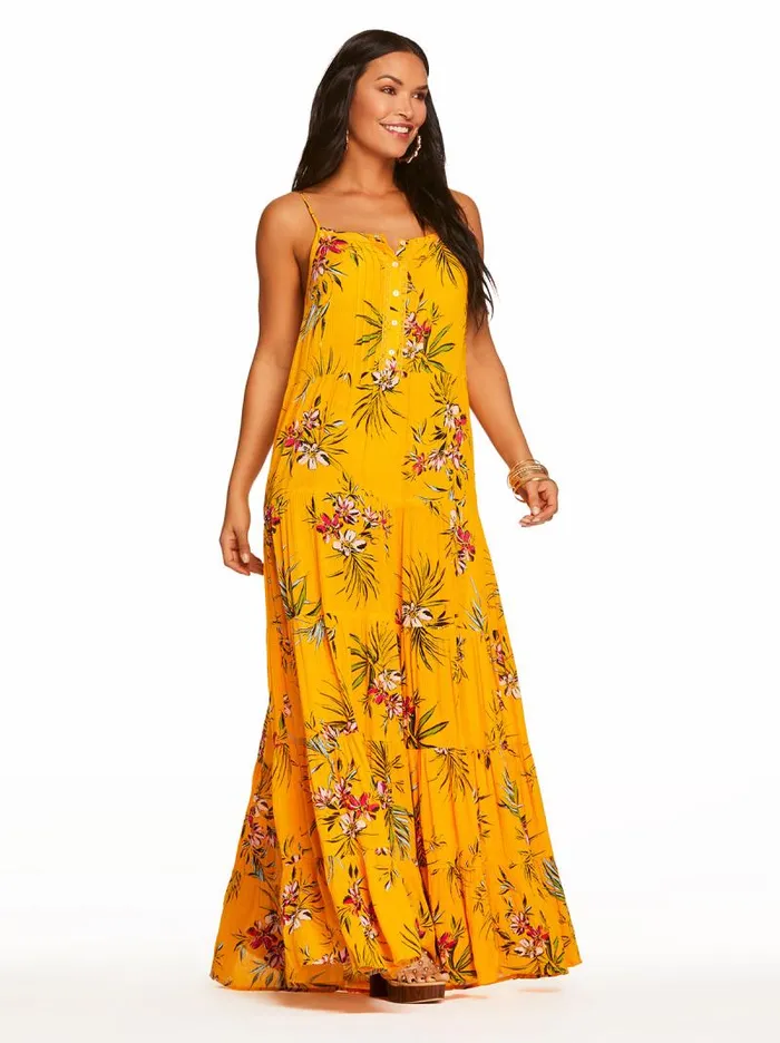 Women Jessica Simpson Dresses Alanis Tier Dress In Tropical Oasis